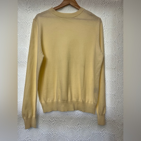 Jeff Crew Neck Sweater Size Large Pastel Yellow Spring Summer Golf Preppy Yacht - Picture 8 of 8